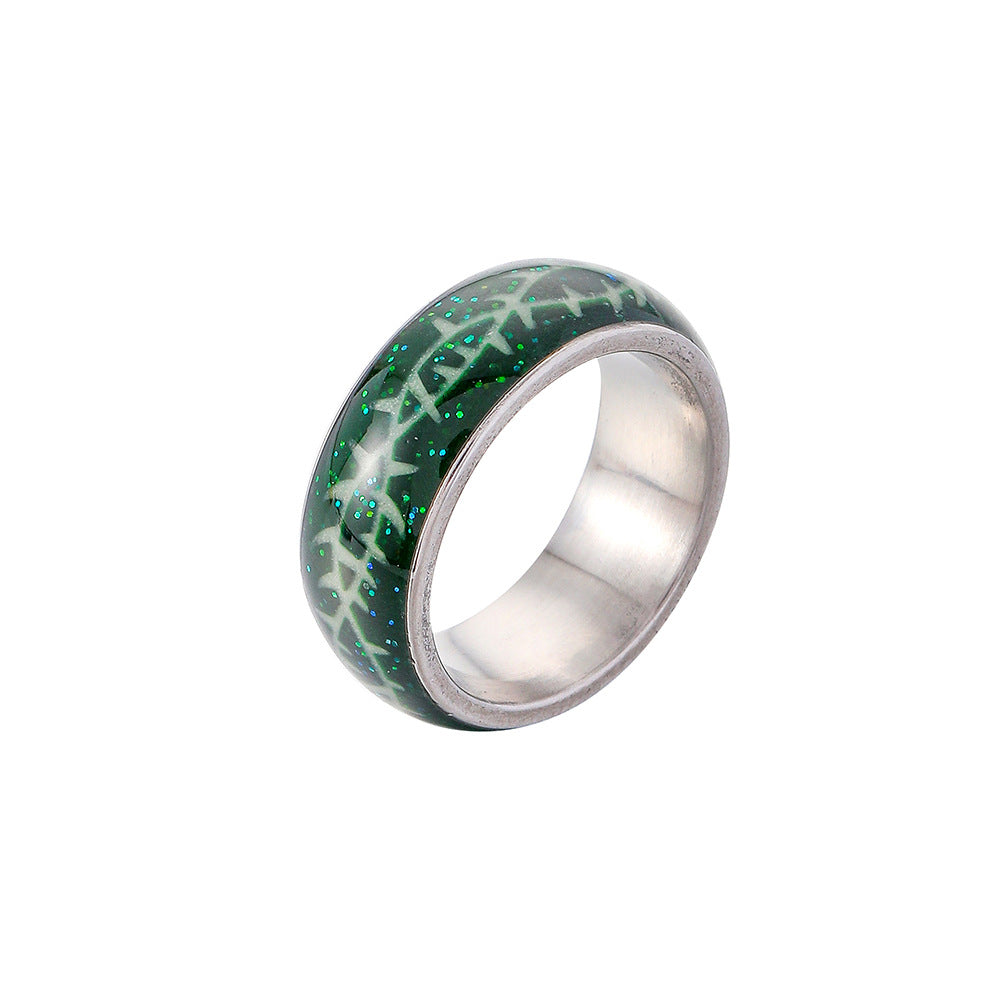 Luminous Crack Ring in Stainless Steel Design