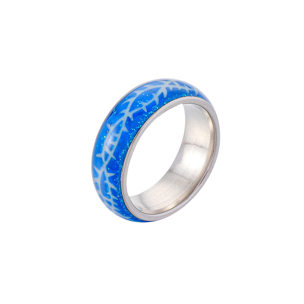Luminous Crack Ring in Stainless Steel Design