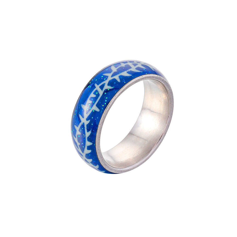 Luminous Crack Ring in Stainless Steel Design